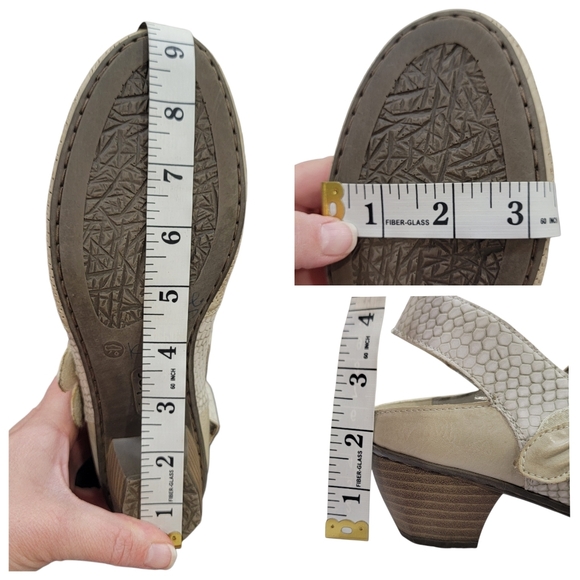 Rieker Antistress Beige Snake Print Slingback Block Heel Pumps Women’s Size 8 - Picture 13 of 17